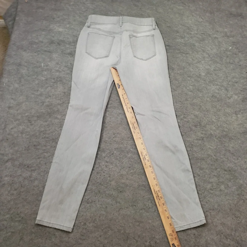 Chicos Jeans Womens 4 Gray Skinny Low Rise Medium Wash Pants Denim Stretch Waist